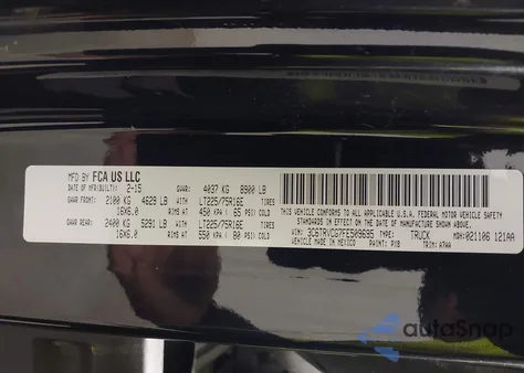 2015 Ram Promaster 2500 High Roof z USA, uszkodzony, nr VIN 3C6TRVCG7FE509695